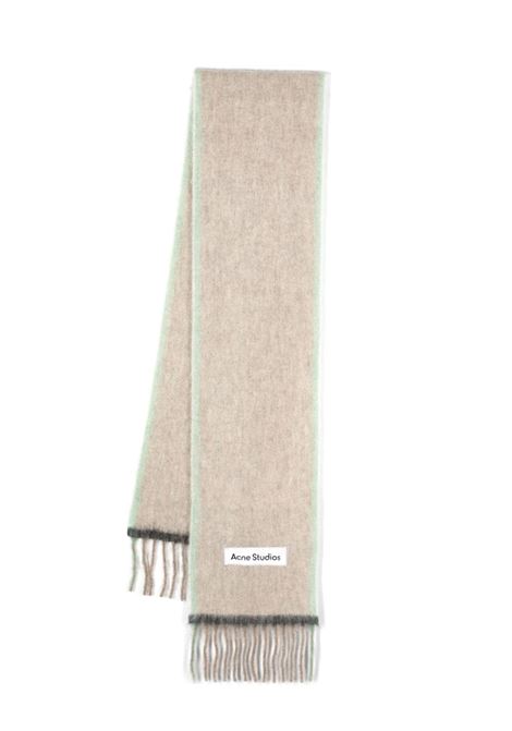 Beige logo-appliqué fringed scarf Acne Studios - women ACNE STUDIOS | Scarves | CA0290ALS